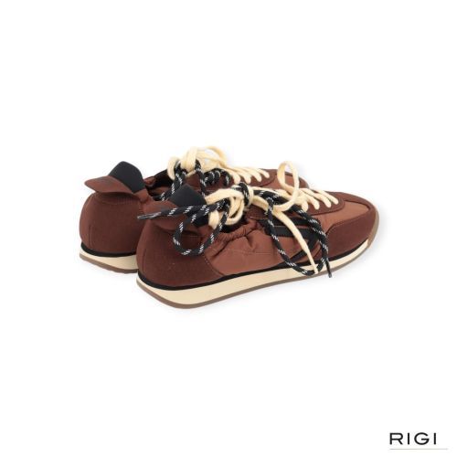 Puraai 6.02 Panther chocolate sneaker in bruin suède met nylon heren. 