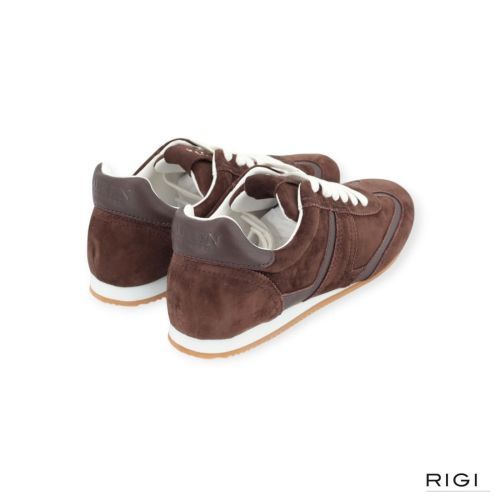 Ralph Lauren Dani Low dames sneaker in bruin suede leer.