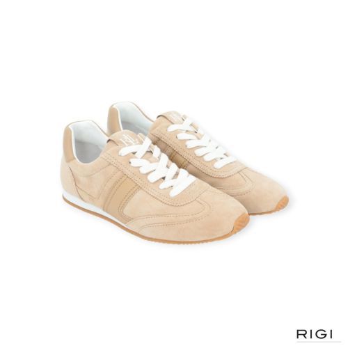 Polo Ralph Lauren sneaker Dani Low in beige suède voor dames. 