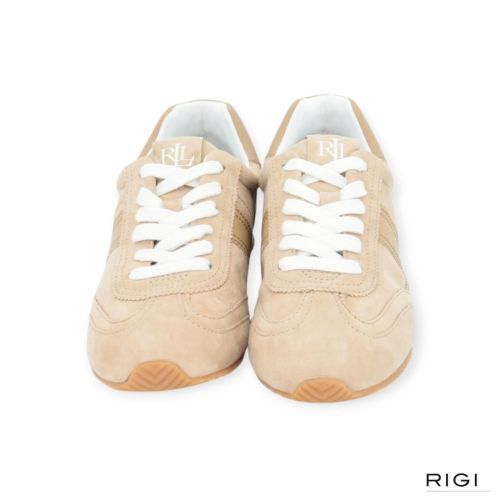 Polo Ralph Lauren sneaker Dani Low in beige suède voor dames. 