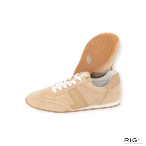 Polo Ralph Lauren sneaker Dani Low in beige suède voor dames. 