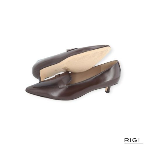 Ralph Lauren Francesca dames pump in bruin leer.
