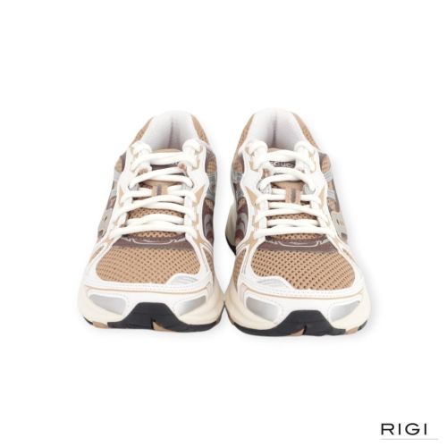 Saucony Grid Legacy sneaker in wit leer met beige mesh voor dames. 