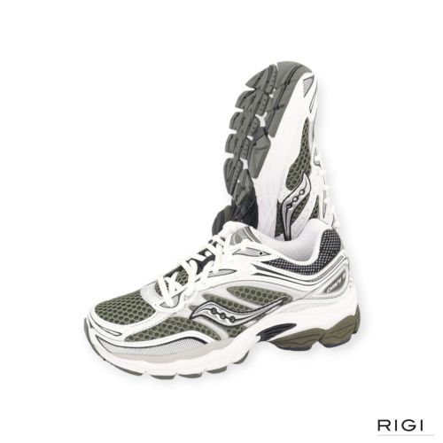 Saucony Progrid Omni 9 in groen met wit leer voor dames. Saucony Progrid Omni 9 in groen met wit leer voor dames.