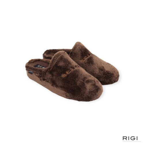 Scapa dames pantoffel in het bruin.