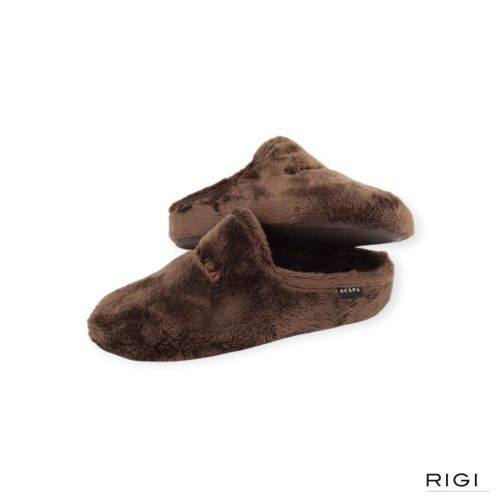 Scapa dames pantoffel in het bruin.
