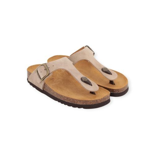 Scholl Anais slipper in beige suède voor dames.