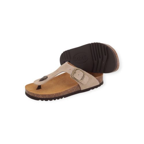 Scholl Anais slipper in beige suède voor dames.