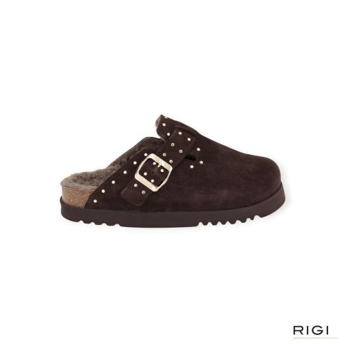 Scholl Slipper - Muil Donker Bruin