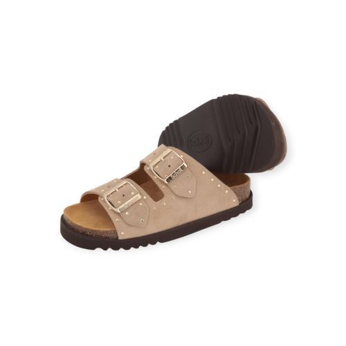 Scholl Beatriz Ring slipper in beige voor dames. Scholl Beatriz Ring slipper in beige voor dames.