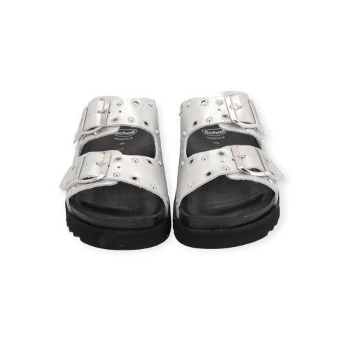 Scholl Beatriz Ring slipper in zilver shining leer voor dames. Scholl Beatriz Ring slipper in zilver shining leer voor dames.