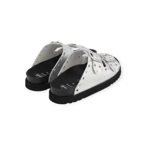 Scholl Beatriz Ring slipper in zilver shining leer voor dames. Scholl Beatriz Ring slipper in zilver shining leer voor dames.