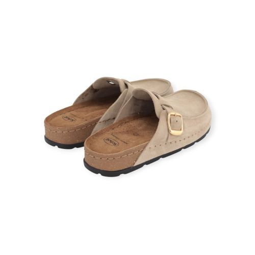 Scholl bora moccasin dames muil in beige suede. 