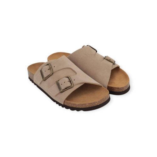 Scholl Dorian slipper in beige suède voor heren. 