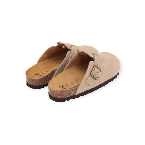 Scholl Fae slipper in beige suède voor dames.