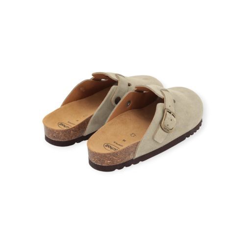 Scholl Fae slipper in lichtgroen suède voor dames.