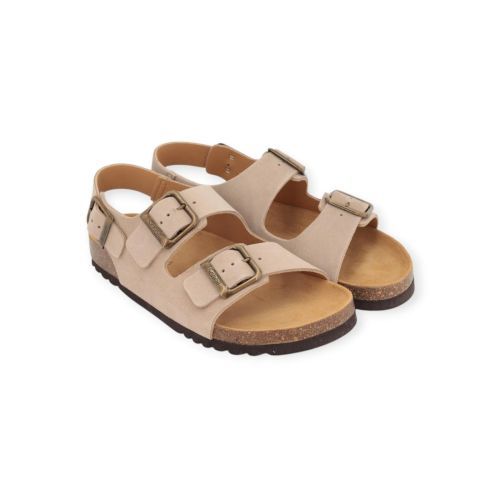 Scholl Julien Backstrap slipper in beige suède voor heren.