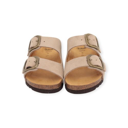 Scholl Noelle slipper in beige suède voor dames. Scholl Noelle slipper in beige suède voor dames.