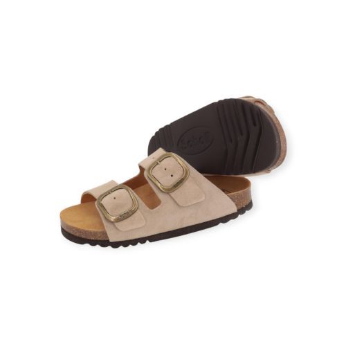 Scholl Noelle slipper in beige suède voor dames. Scholl Noelle slipper in beige suède voor dames.