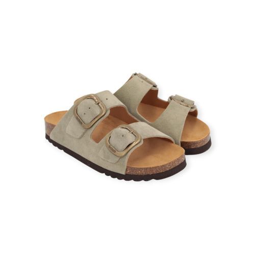 Scholl Noelle slipper in lichtgroen suède voor dames Scholl Noelle slipper in lichtgroen suède voor dames