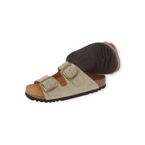 Scholl Noelle slipper in lichtgroen suède voor dames Scholl Noelle slipper in lichtgroen suède voor dames