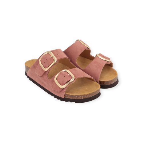 Scholl Noelle slipper in roze suède voor dames.