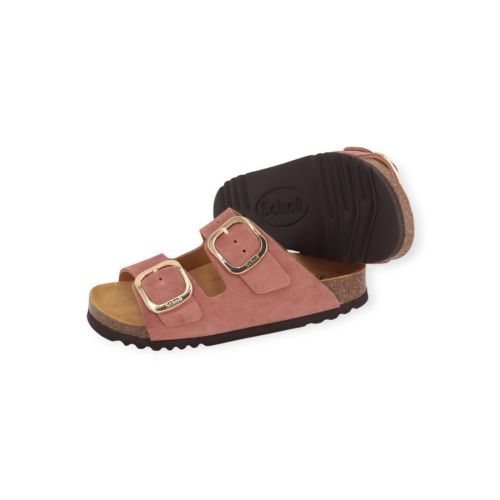 Scholl Noelle slipper in roze suède voor dames.