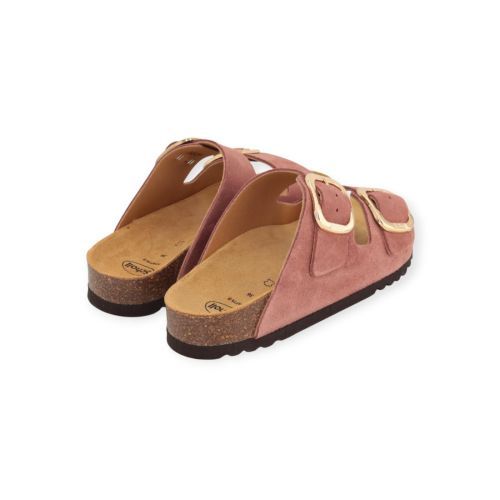 Scholl Noelle slipper in roze suède voor dames.