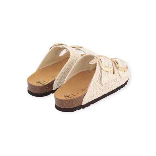 Scholl Noelle slipper in offwit raffia voor dames. Scholl Noelle slipper in offwit raffia voor dames.