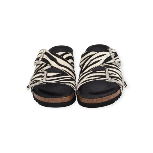 Scholl Selene slipper in zebra kleur voor dames. 