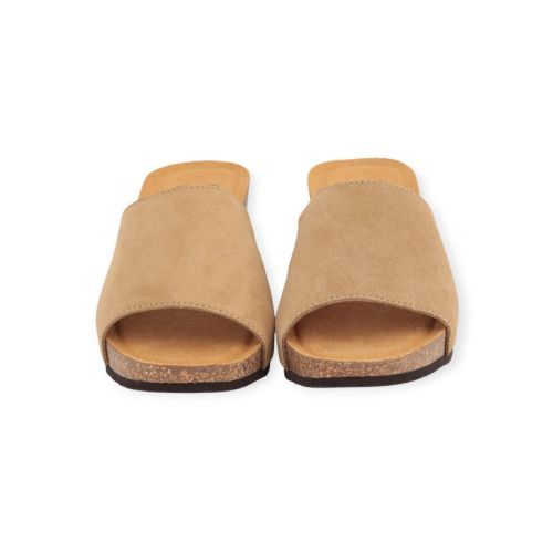 Scholl Vegas muil, slipper in beige suède voor dames. Scholl Vegas muil, slipper in beige suède voor dames.