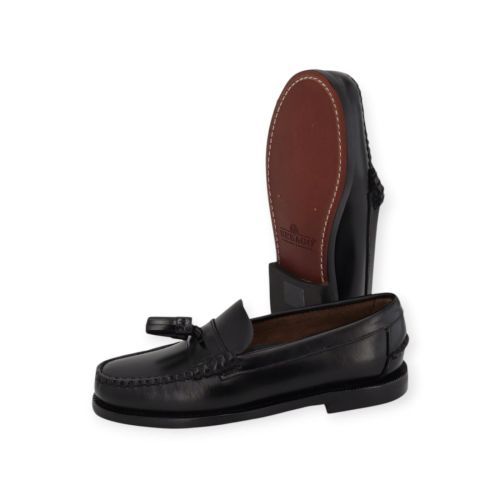 Sebago Citysides Classic Dan mocassin multi tassel voor dames in zwart leer. 