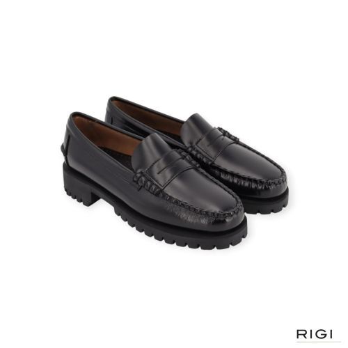 Sebago Citysides Dan Lug Woman in zwart leer voor dames. Sebago Citysides Dan Lug Woman in zwart leer voor dames.