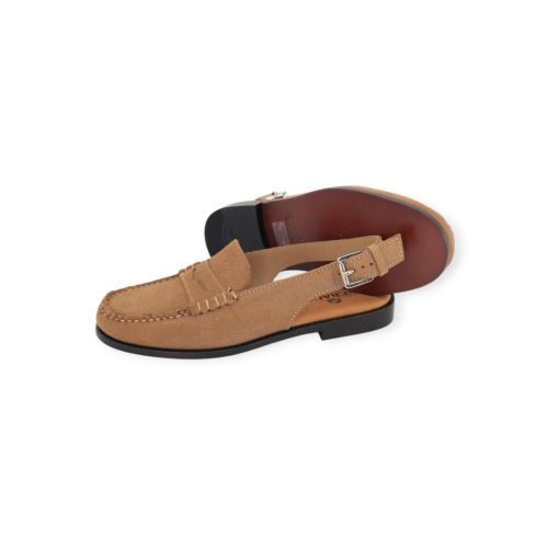 Sebago Citysides Dan Sandal Flesh Out mocassin in zand suède voor dames. Sebago Citysides Dan Sandal Flesh Out mocassin in zand suède voor dames.