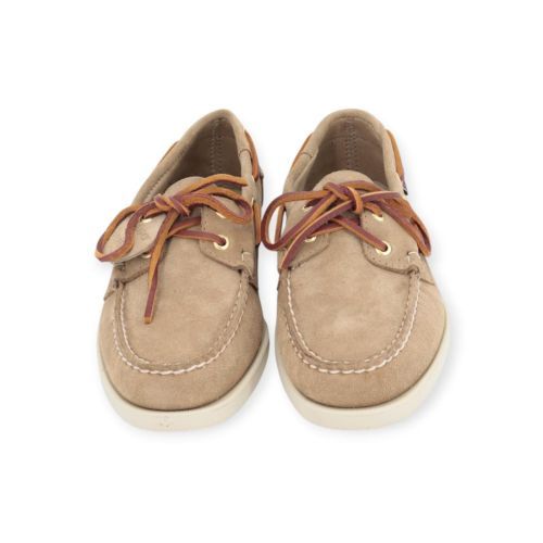 Sebago Docksides Portland Artisan Opera heren bootschoen in beige suede. Sebago Docksides Portland Artisan Opera heren bootschoen in beige suede.