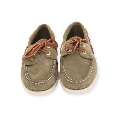 Sebago Docksides Portland Artisan Opera heren bootschoen in groen suede.