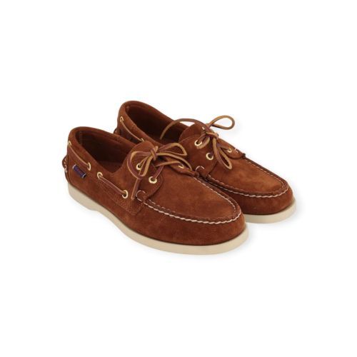 Sebago Docksides Portland Artisan Opera heren bootschoen in licht bruin suede.