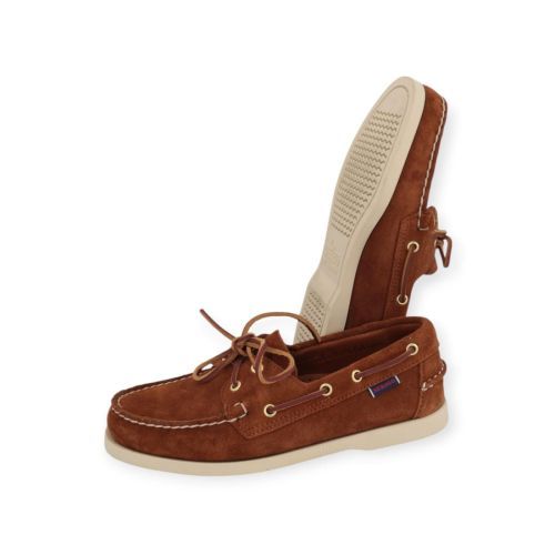 Sebago Docksides Portland Artisan Opera heren bootschoen in licht bruin suede.