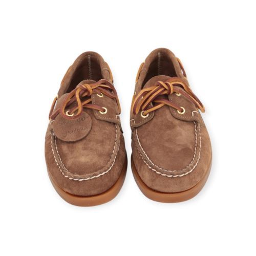 Sebago Docksides Portland Artisan Opera heren bootschoen in bruin suede.