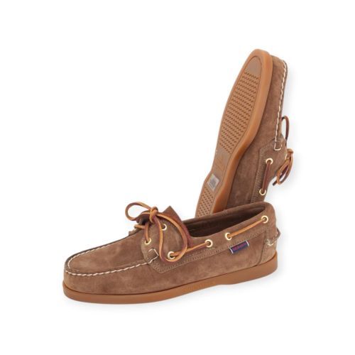 Sebago Docksides Portland Artisan Opera heren bootschoen in bruin suede.