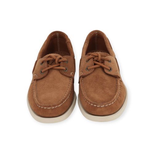 Sebago Docksides Portland Flesh Out heren bootschoen in cognac suede.