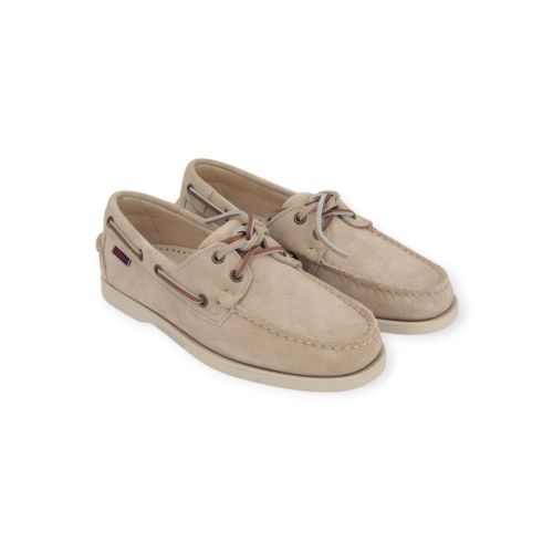 Sebago Docksides Portland Flesh Out heren bootschoen in zand - beige suede.