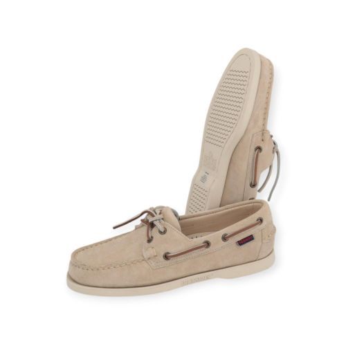 Sebago Docksides Portland Flesh Out heren bootschoen in zand - beige suede.