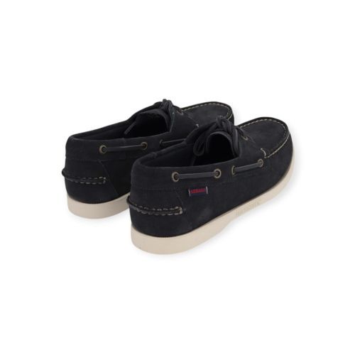 Sebago Docksides Portland Flesh Out heren bootschoen in blauw suede.