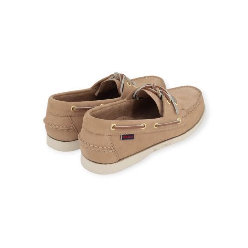 Sebago Docksides Portland nubuck heren bootschoen in beige nubuck.