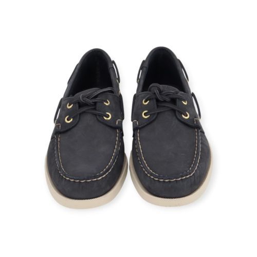 Sebago Docksides Portland nubuck heren bootschoen in blauw nubuck.