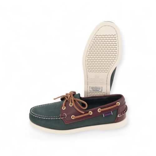 Sebago - Docksides Bootschoen Groen heren (Portland Spinnaker Nubuck 7000H30926 - Portland Spinnaker Nubuck 7000) - Rigi