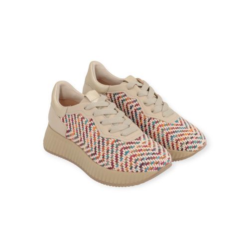 Softwaves Aurora dames sneaker in het multi kleur geweven leer.