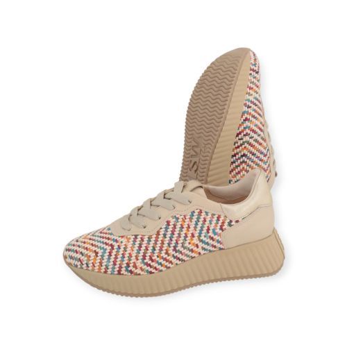 Softwaves Aurora dames sneaker in het multi kleur geweven leer.
