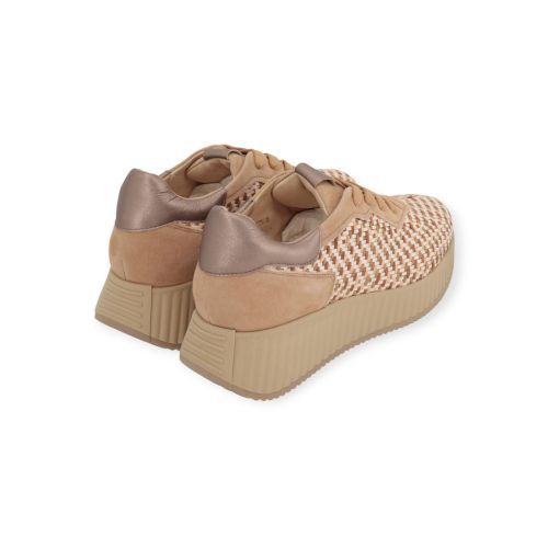 Softwaves Aurora dames sneaker in het beige geweven leer. Softwaves Aurora dames sneaker in het beige geweven leer.